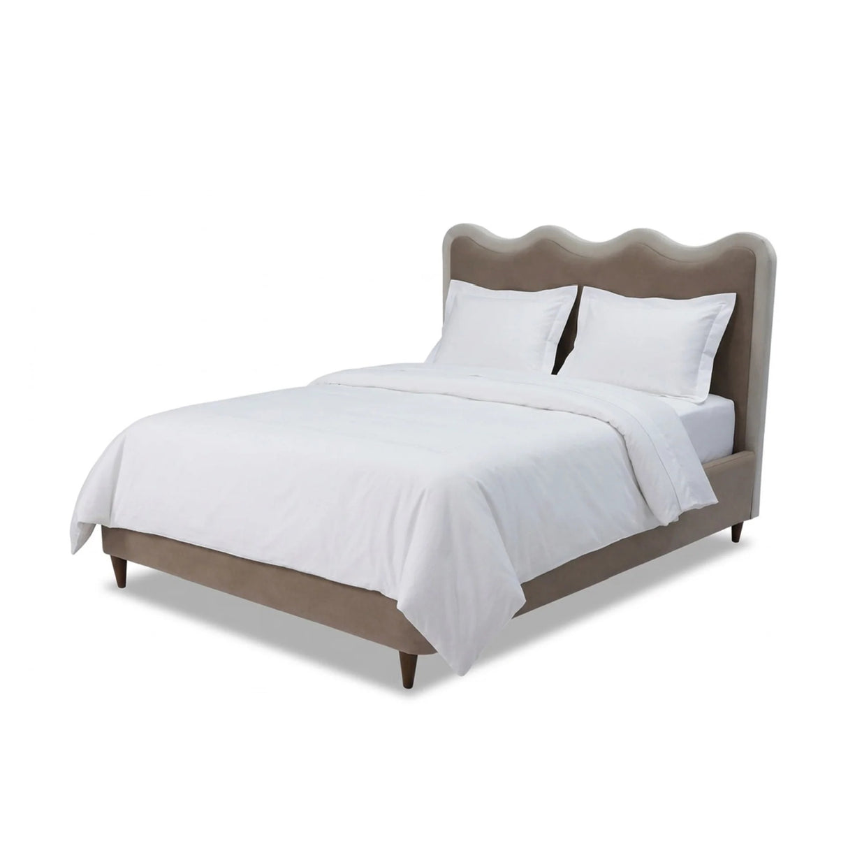 Scalloped Solid Wood Queen Bed | Oroa.com