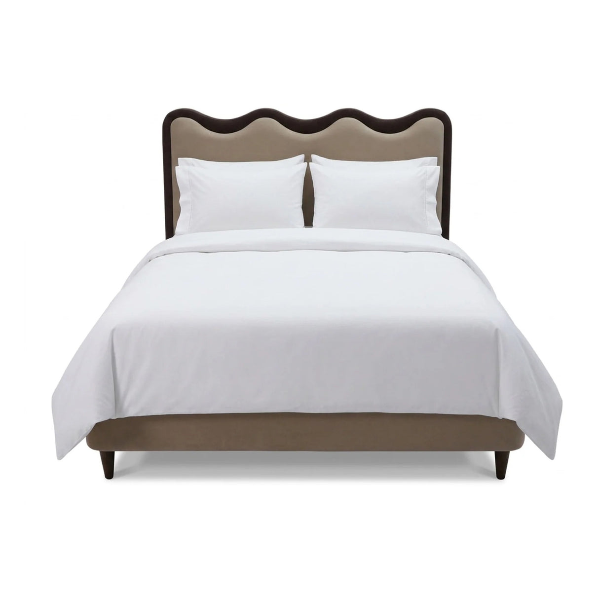 Scalloped Solid Wood Queen Bed | Oroa.com