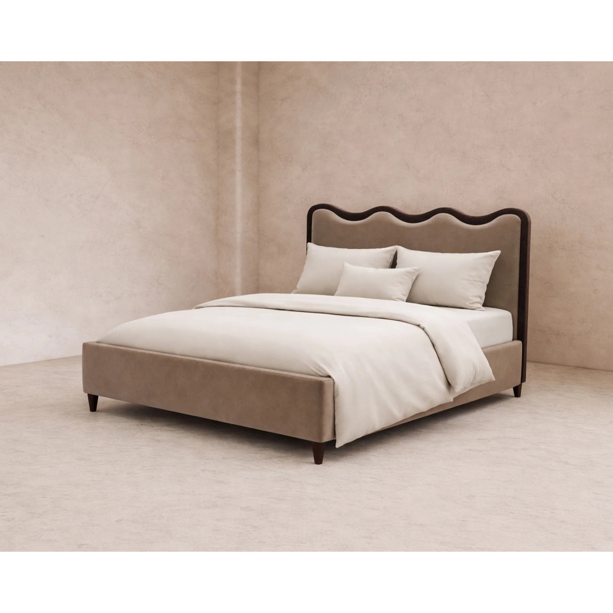 Scalloped Solid Wood Queen Bed | Oroa.com