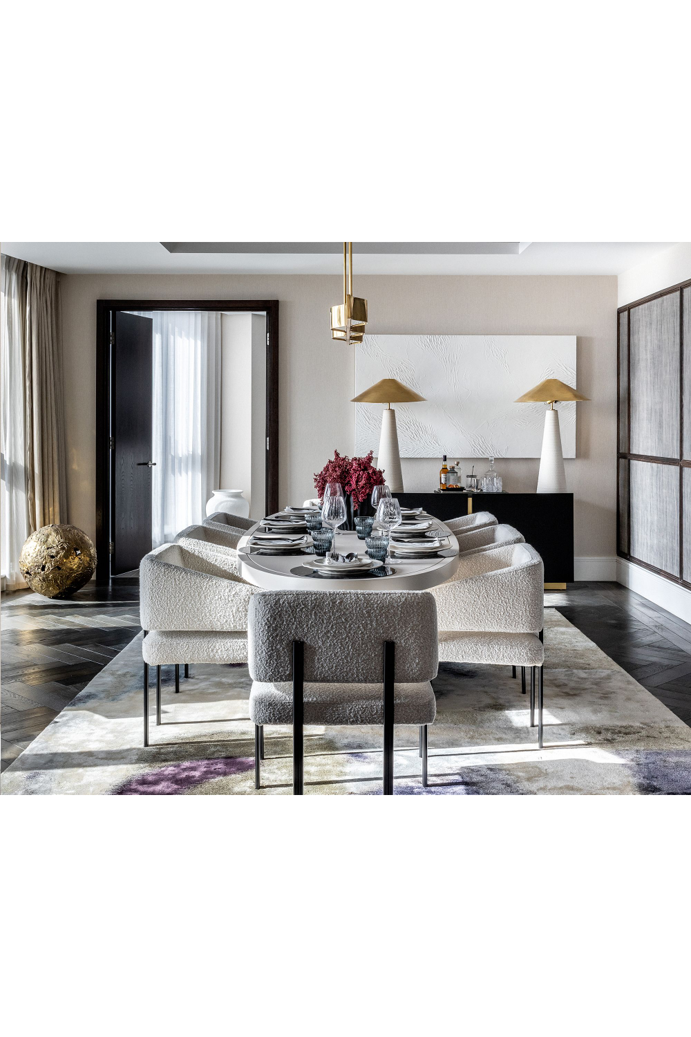 Bouclé Modern Dining Armchair | Liang & Eimil Tatler | Oroa.com