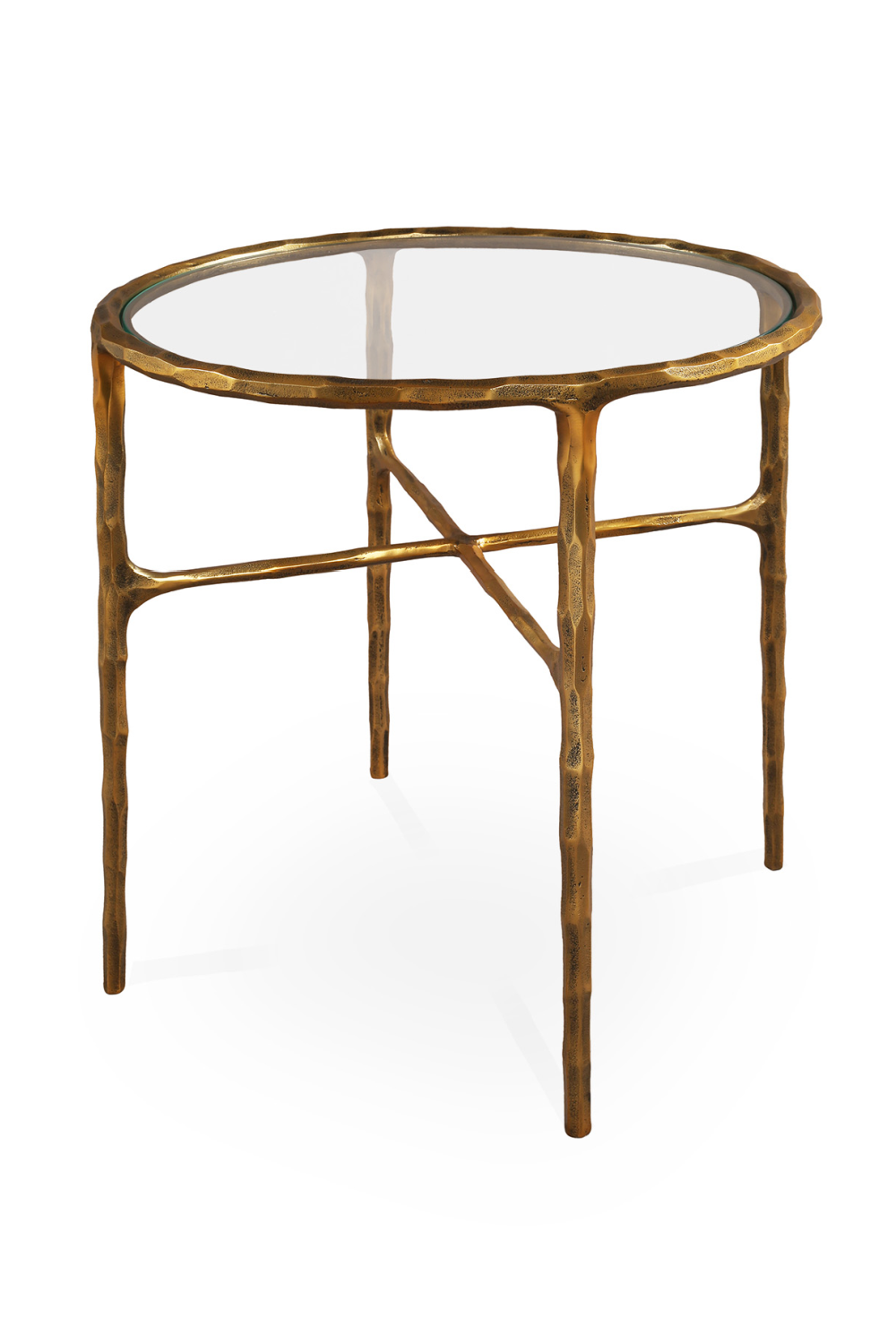 Textured Brass Round Side Table | Oroa.com