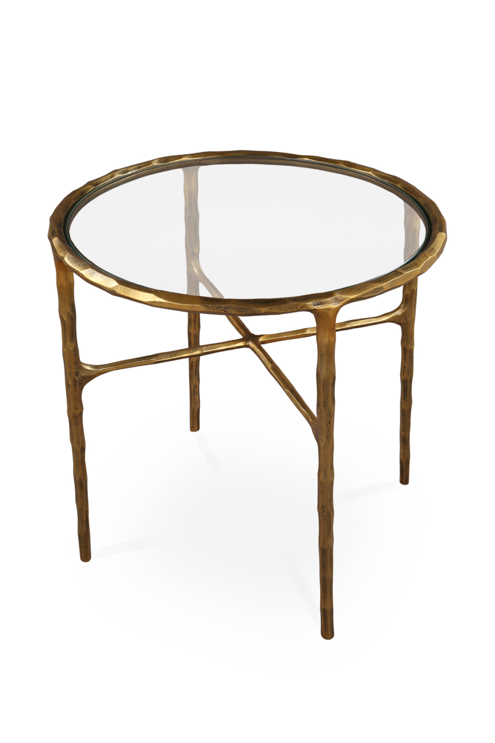 Textured Brass Round Side Table | Oroa.com