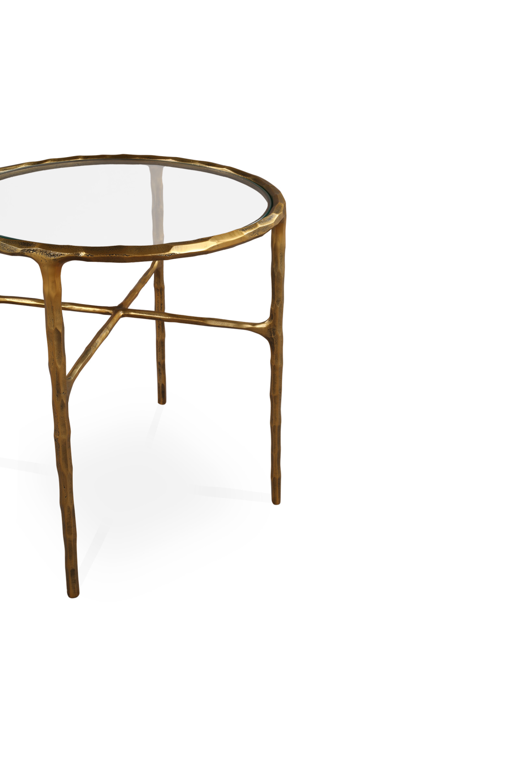 Textured Brass Round Side Table | Oroa.com