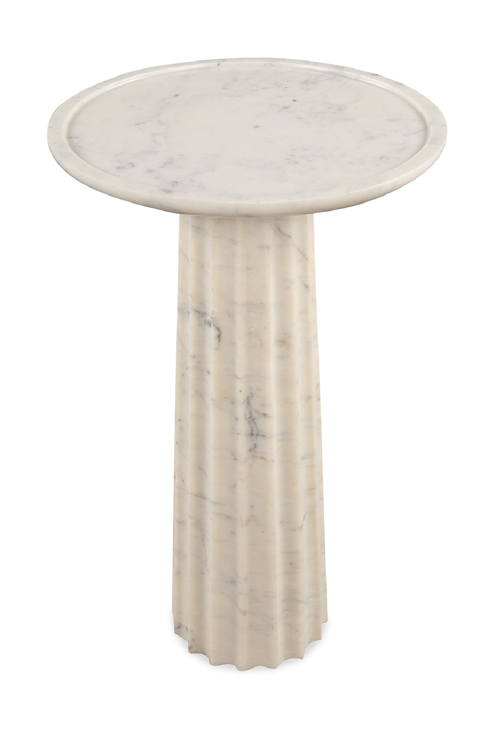 Fluted White Marble Side Table | Liang & Eimil Romano | Oroatrade.com