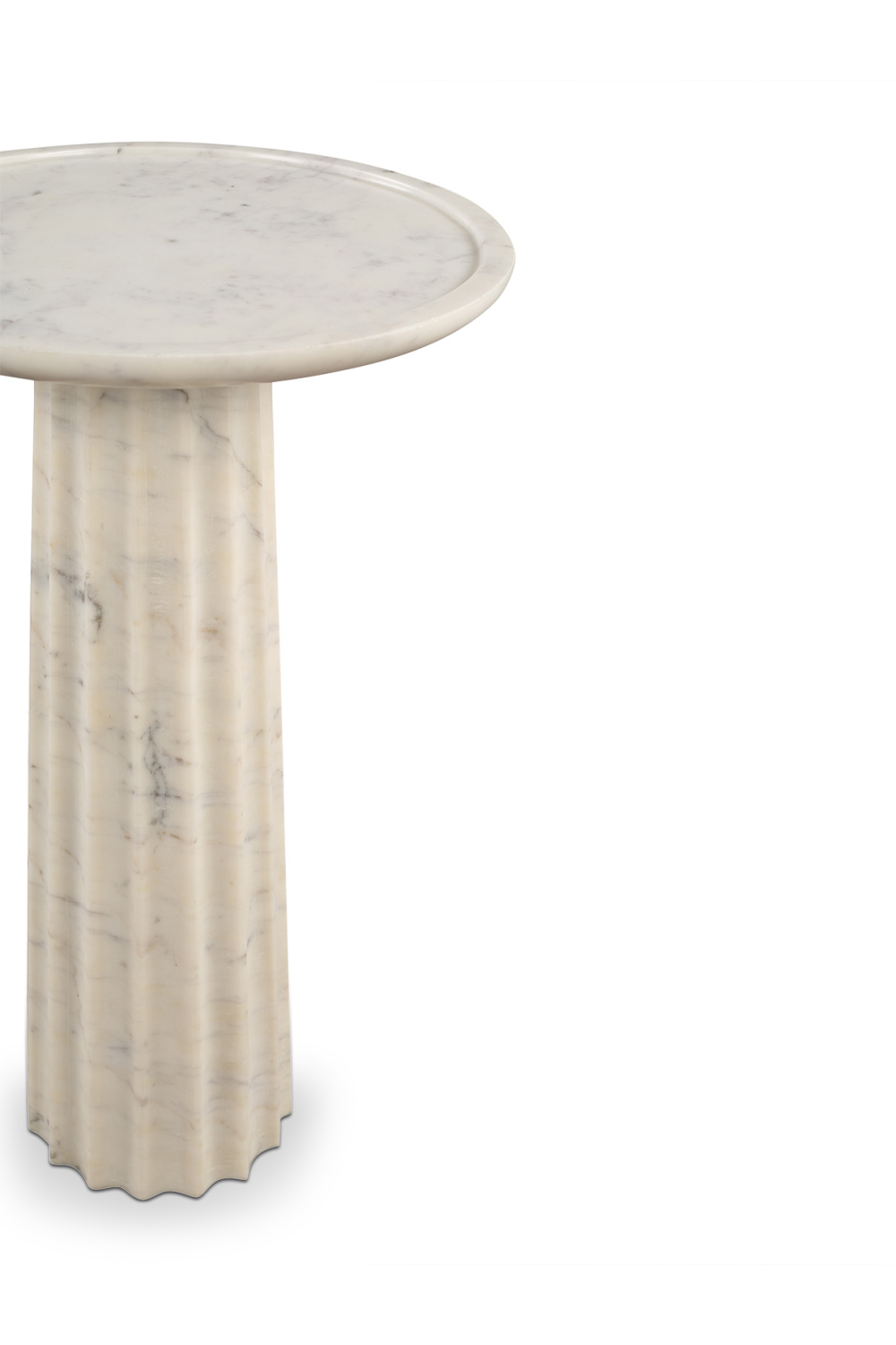 Fluted White Marble Side Table | Liang & Eimil Romano | Oroatrade.com