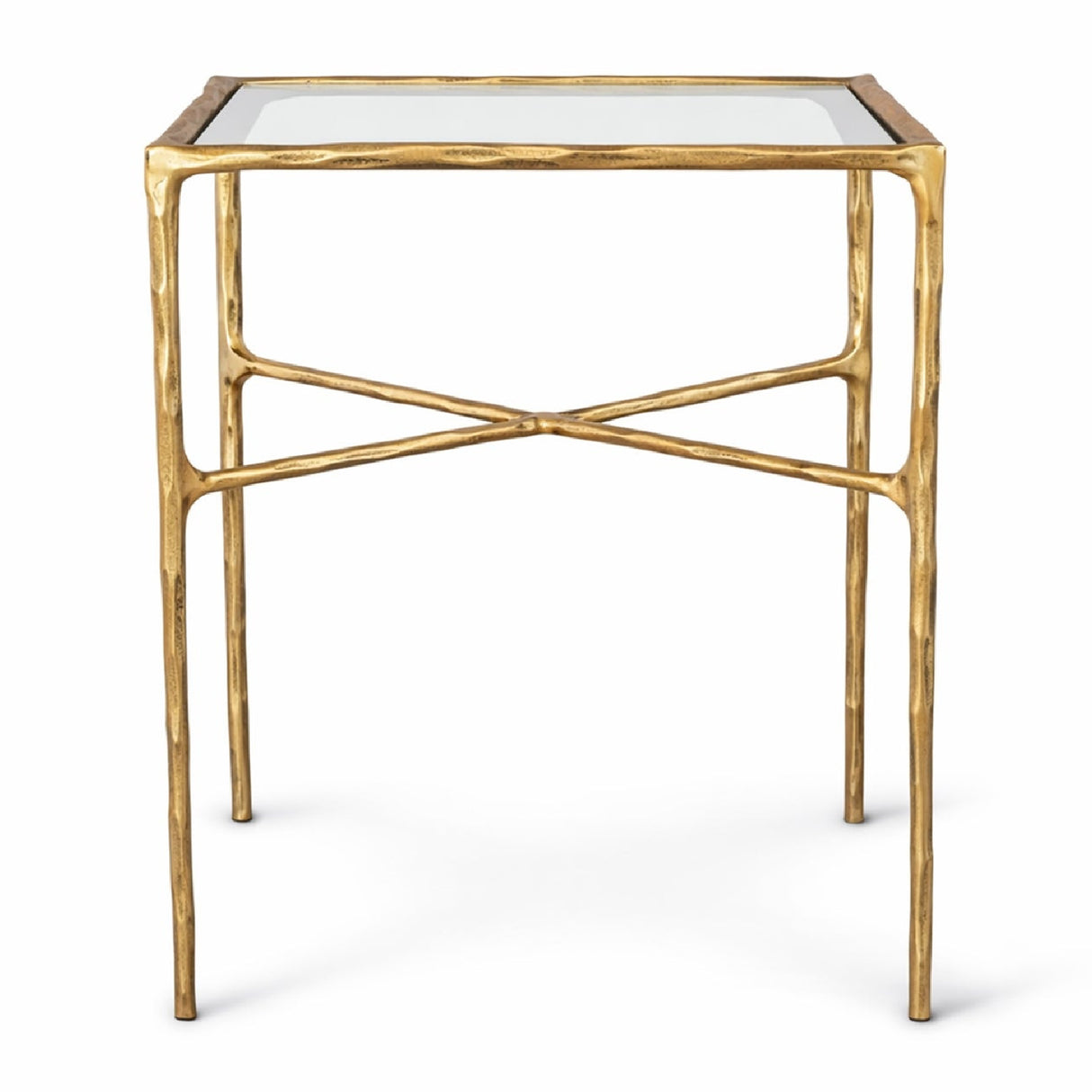 Textured Brass Round Side Table | Oroa.com