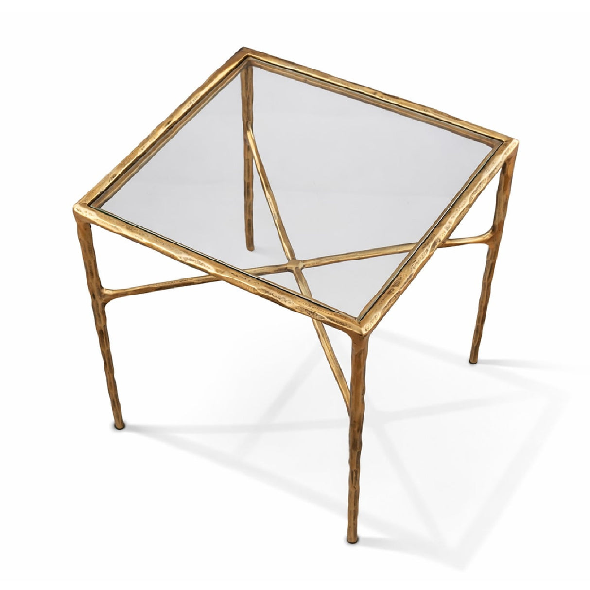 Textured Brass Round Side Table | Oroa.com