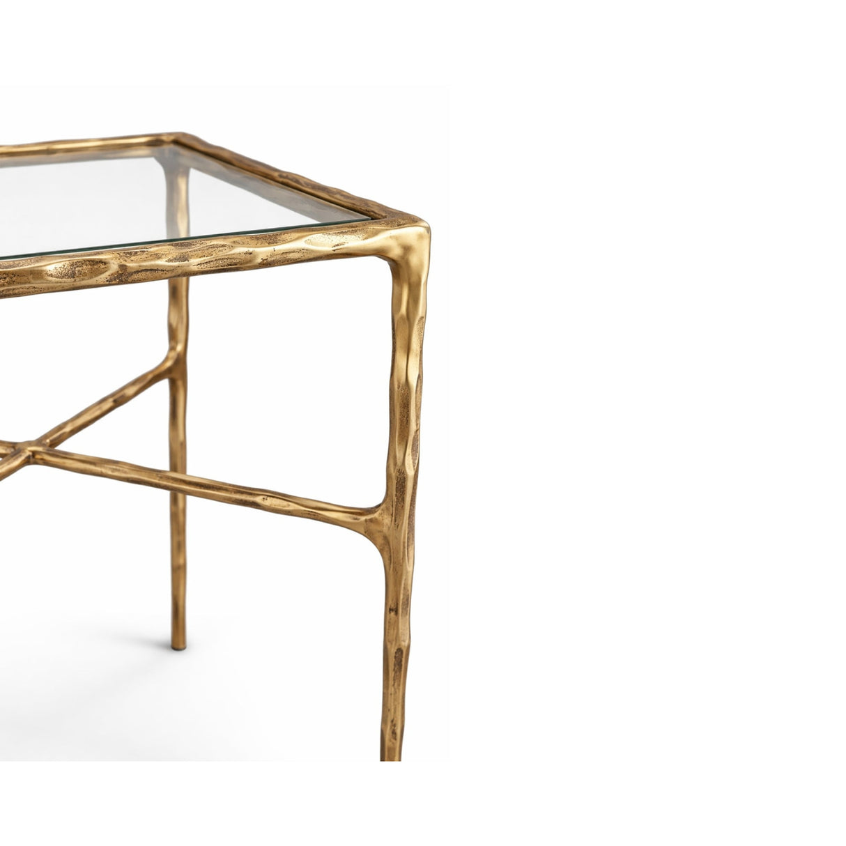 Textured Brass Round Side Table | Oroa.com