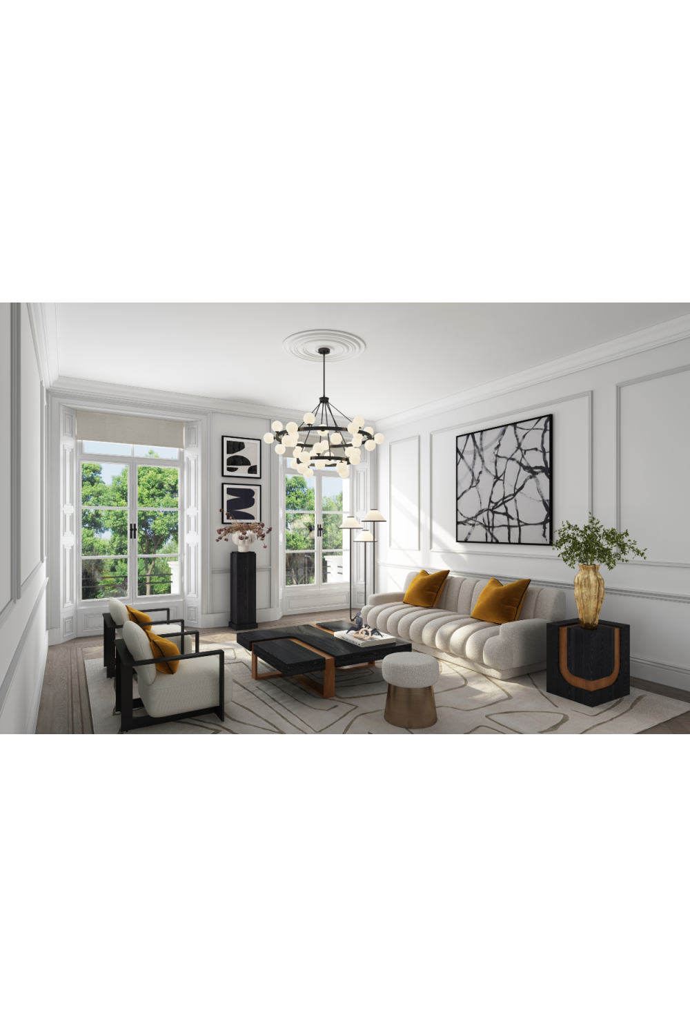 White Conical Glass Chandelier | Liang & Eimil Magestic | Oroa.com