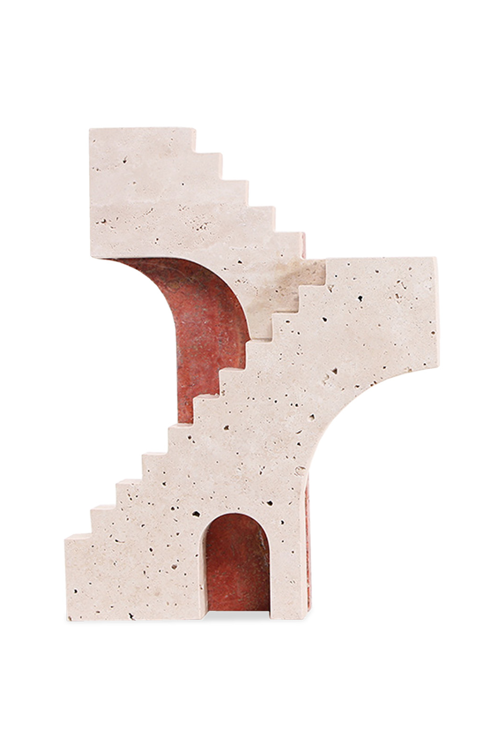 Beige Travertine Stairs Sculpture | Liang & Eimil Arched Legacy | Oroa.com