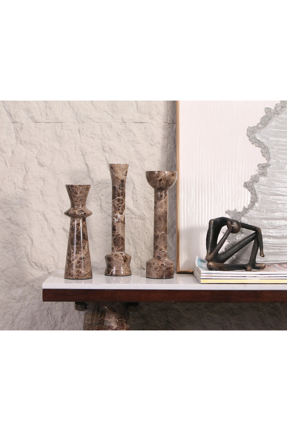 Dark Brown Marble Candle Holder | Liang & Eimil Melora | Oroa.com