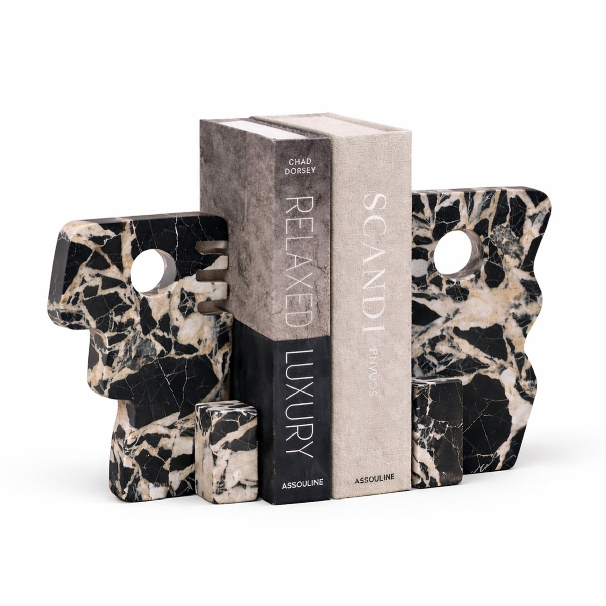 Black Marble Abstract Bookends | Oroa.com
