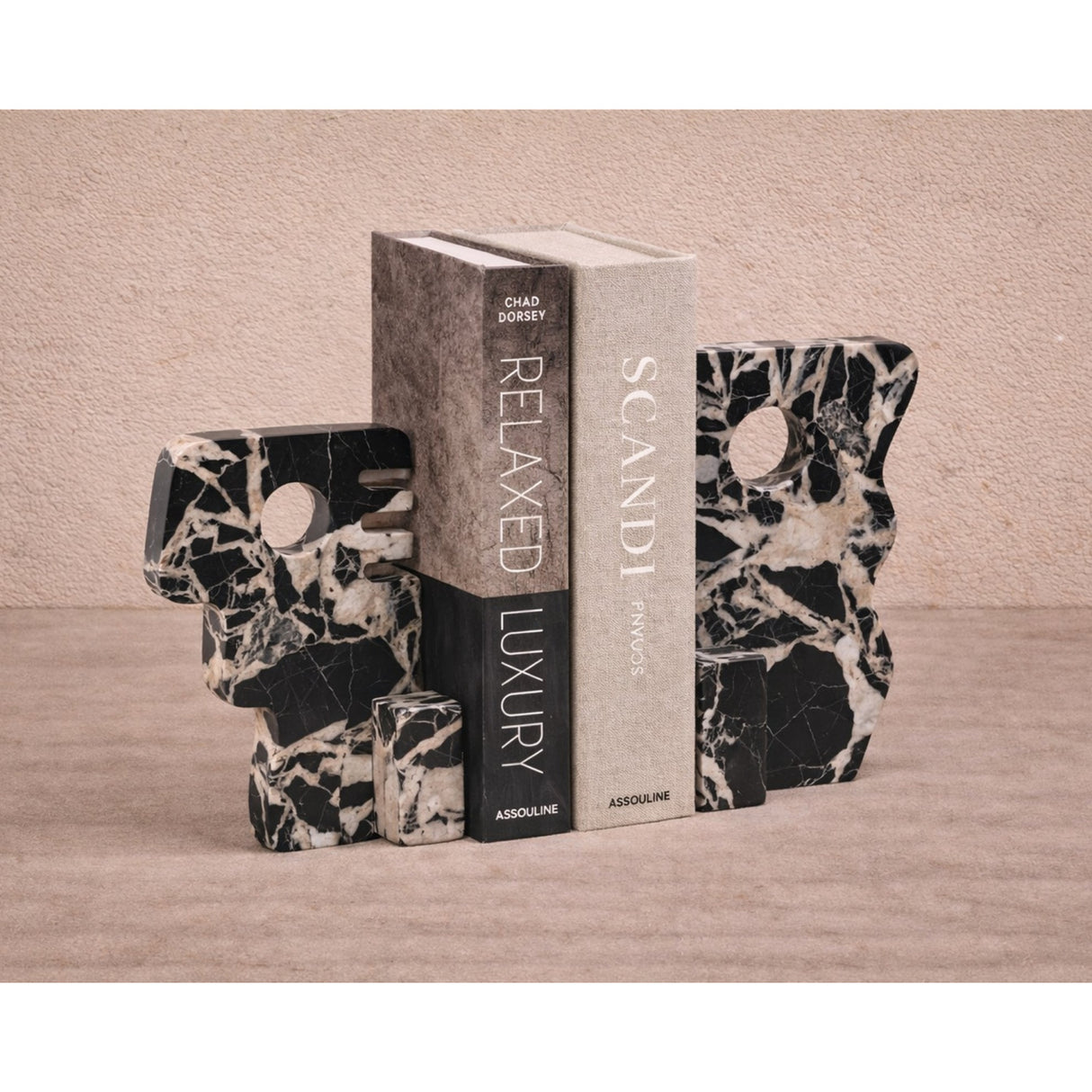 Black Marble Abstract Bookends | Oroa.com