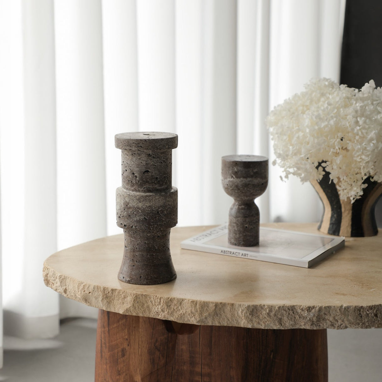 Brown Marble Hourglass Candle Holder | Oroa.com
