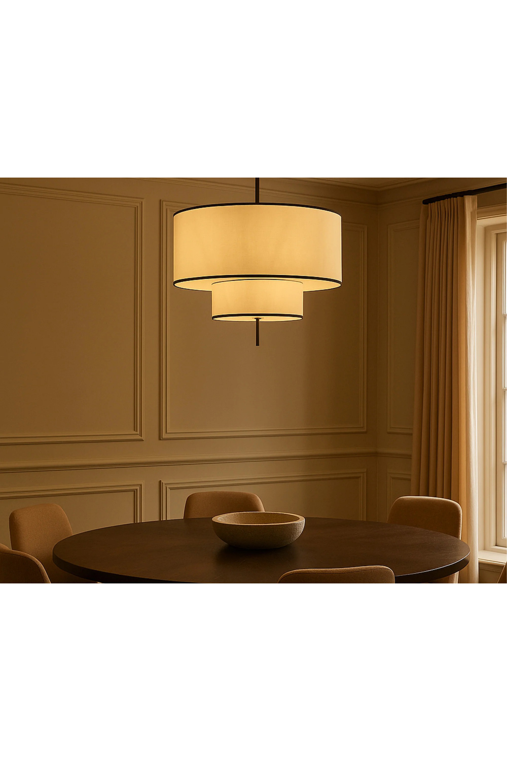 Layered White Linen Pendant Lamp | Liang & Eimil Aris | Oroa.com