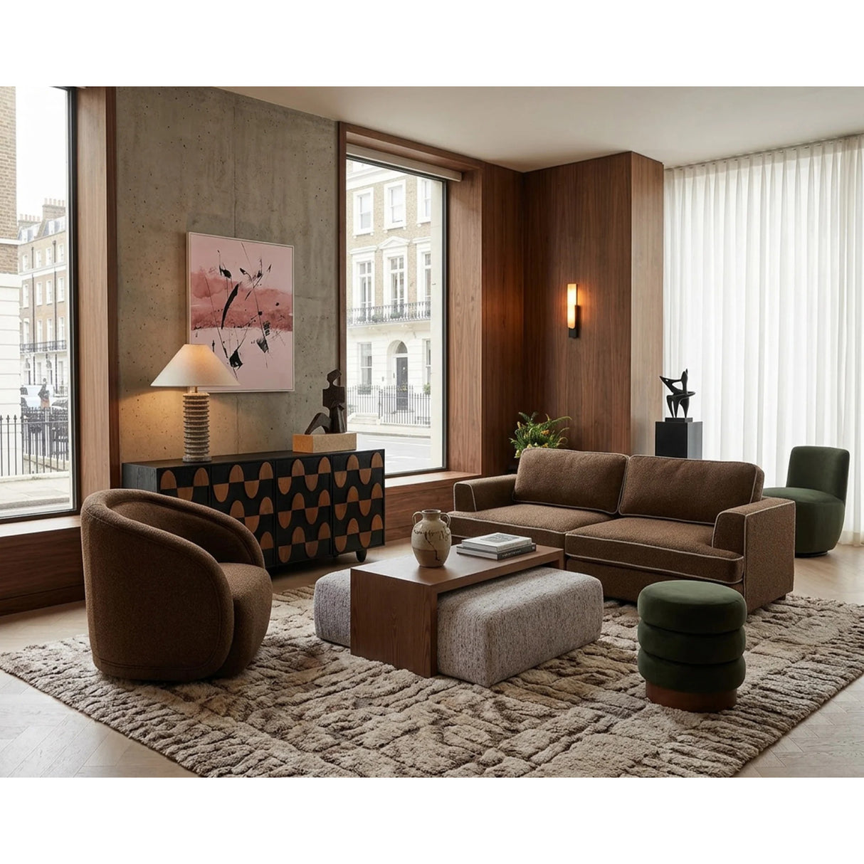 Modern furniture - Gray Curved-Arm Sofa - www.oroa.com | Oroa.com