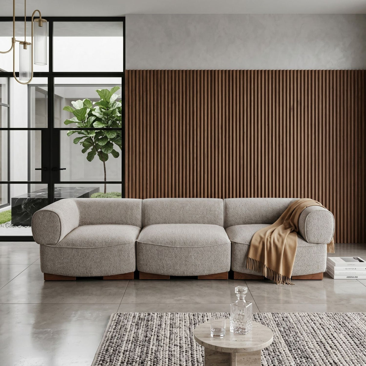 Modern furniture - Gray Curved-Arm Sofa - www.oroa.com | Oroa.com