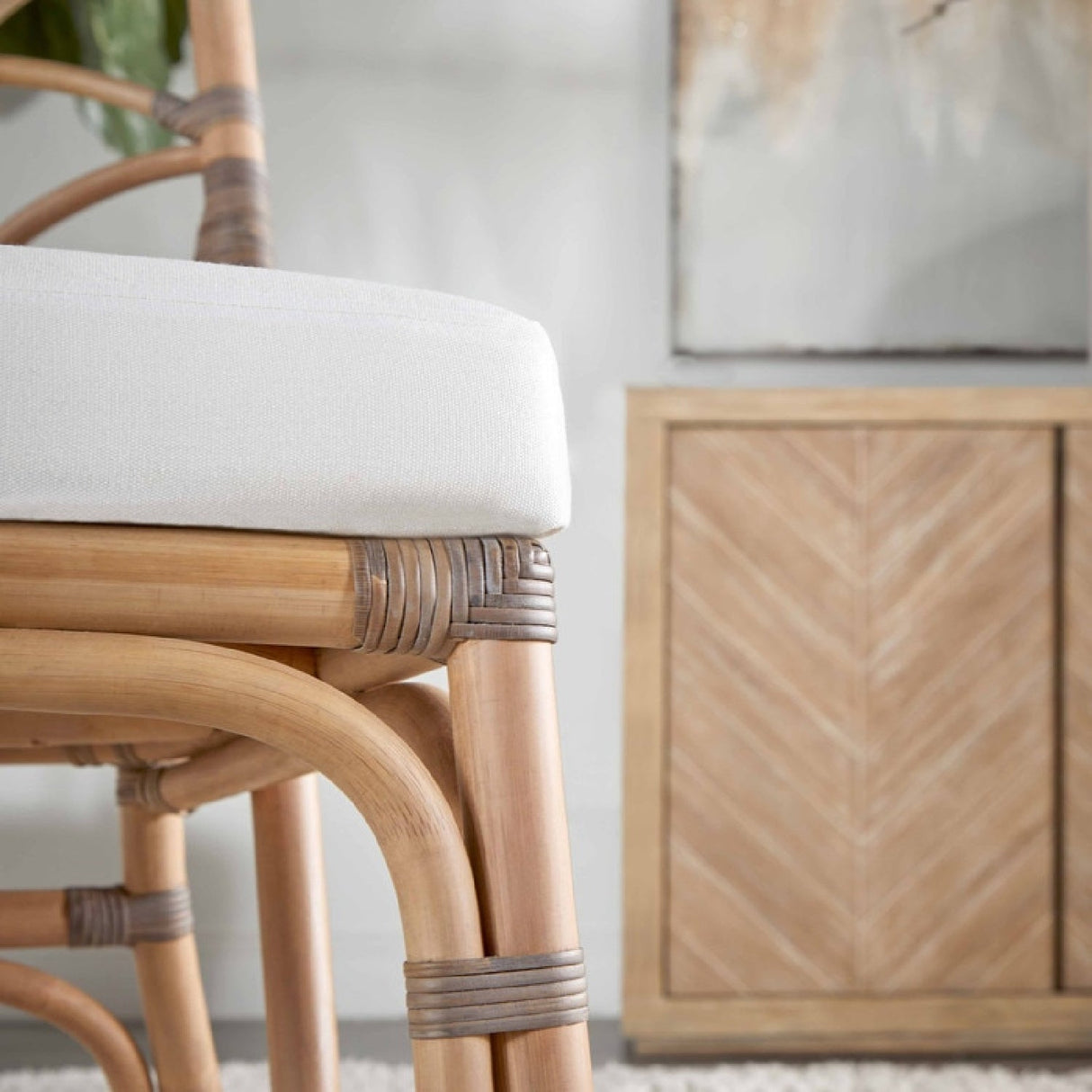 Modern European furniture - Matte Gray Rattan Dining Chairs (2) - www.oroa.com