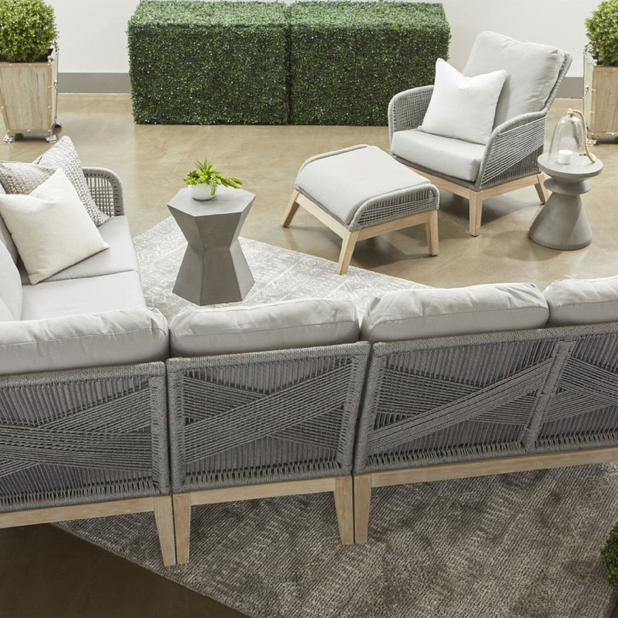 Modern European furniture - Gray Concrete Indoor/Outdoor Accent Table - www.oroa.com