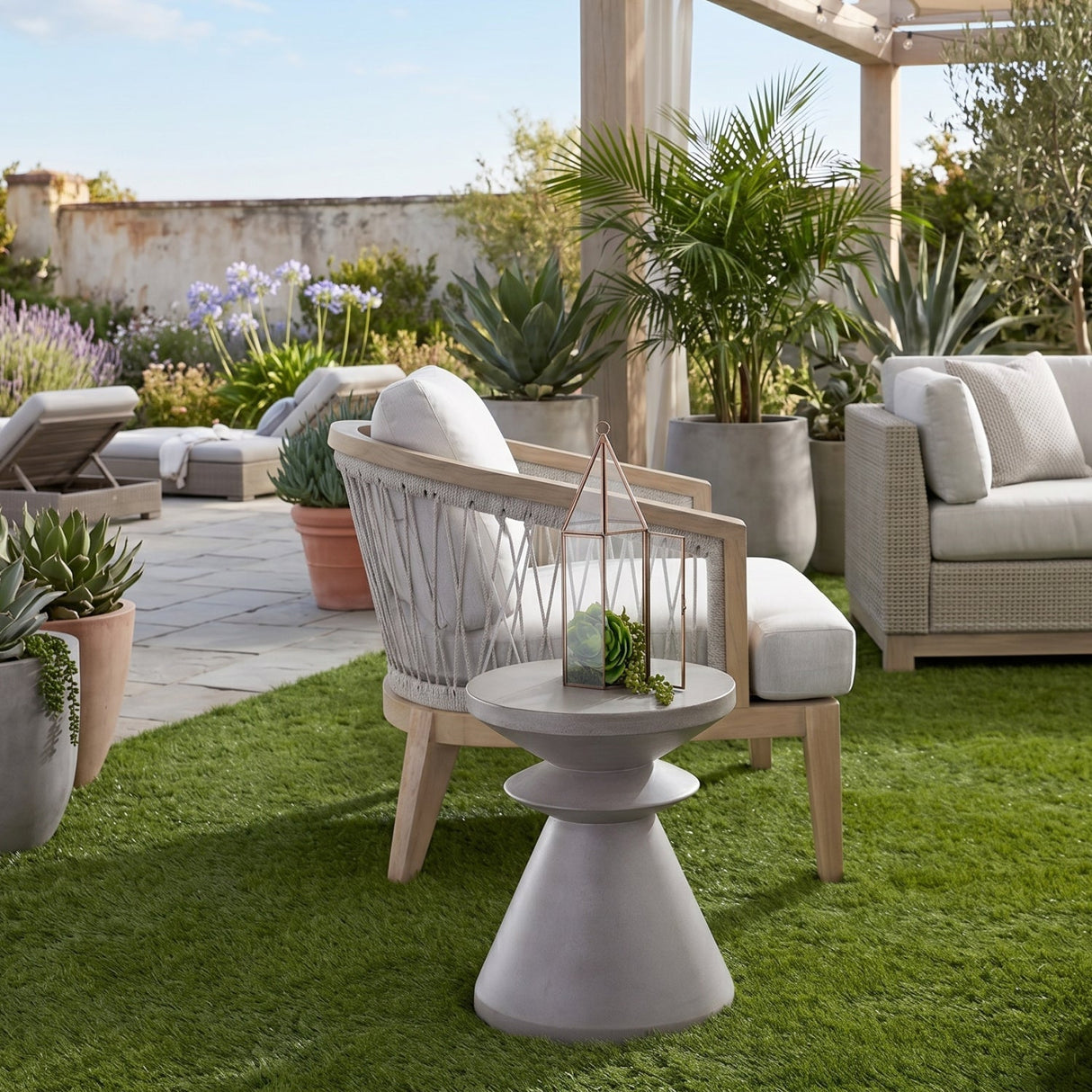 Modern European furniture - Gray Concrete Indoor/Outdoor Accent Table - www.oroa.com