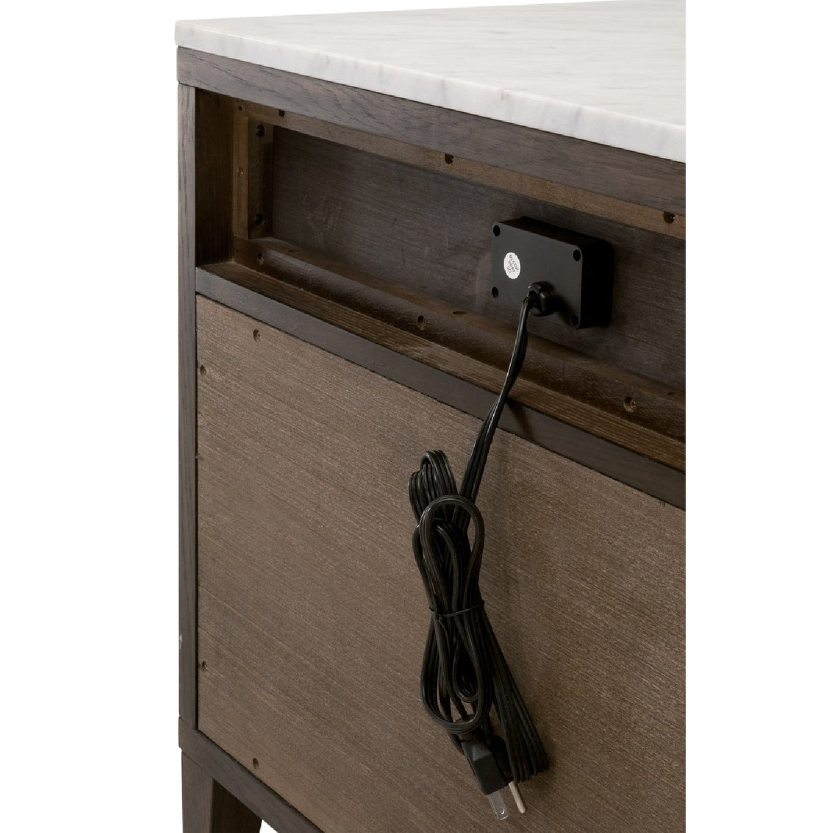 Marble Top Oak 2-Drawer Nightstand | Living Essentials Cambria – alternate view 11