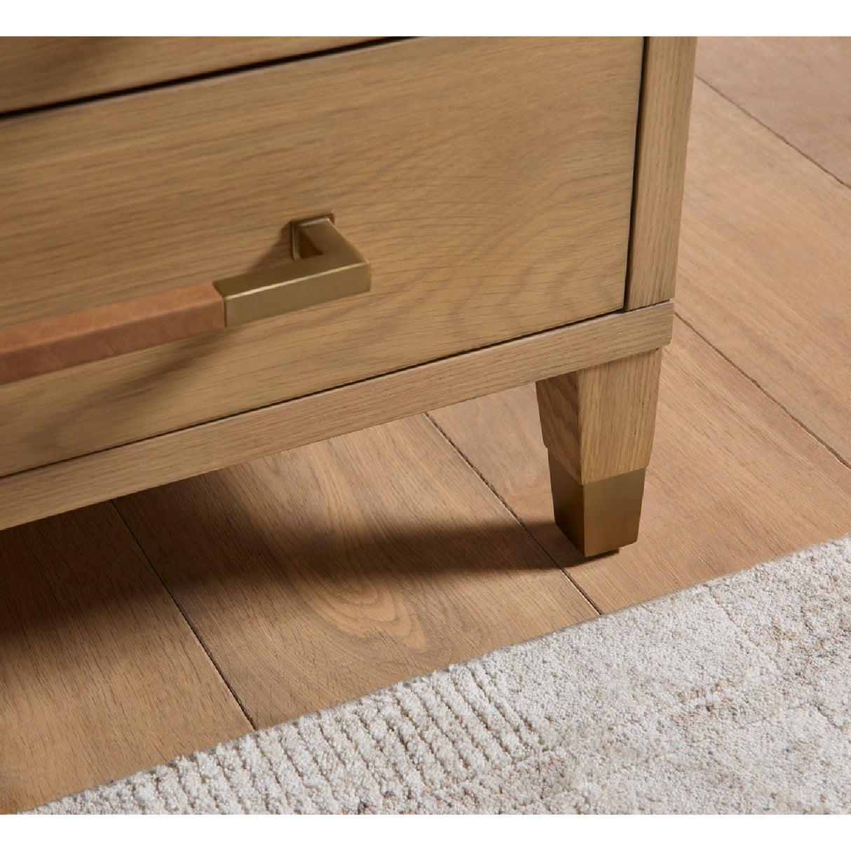 Marble Top Oak 2-Drawer Nightstand | Living Essentials Cambria – alternate view 31
