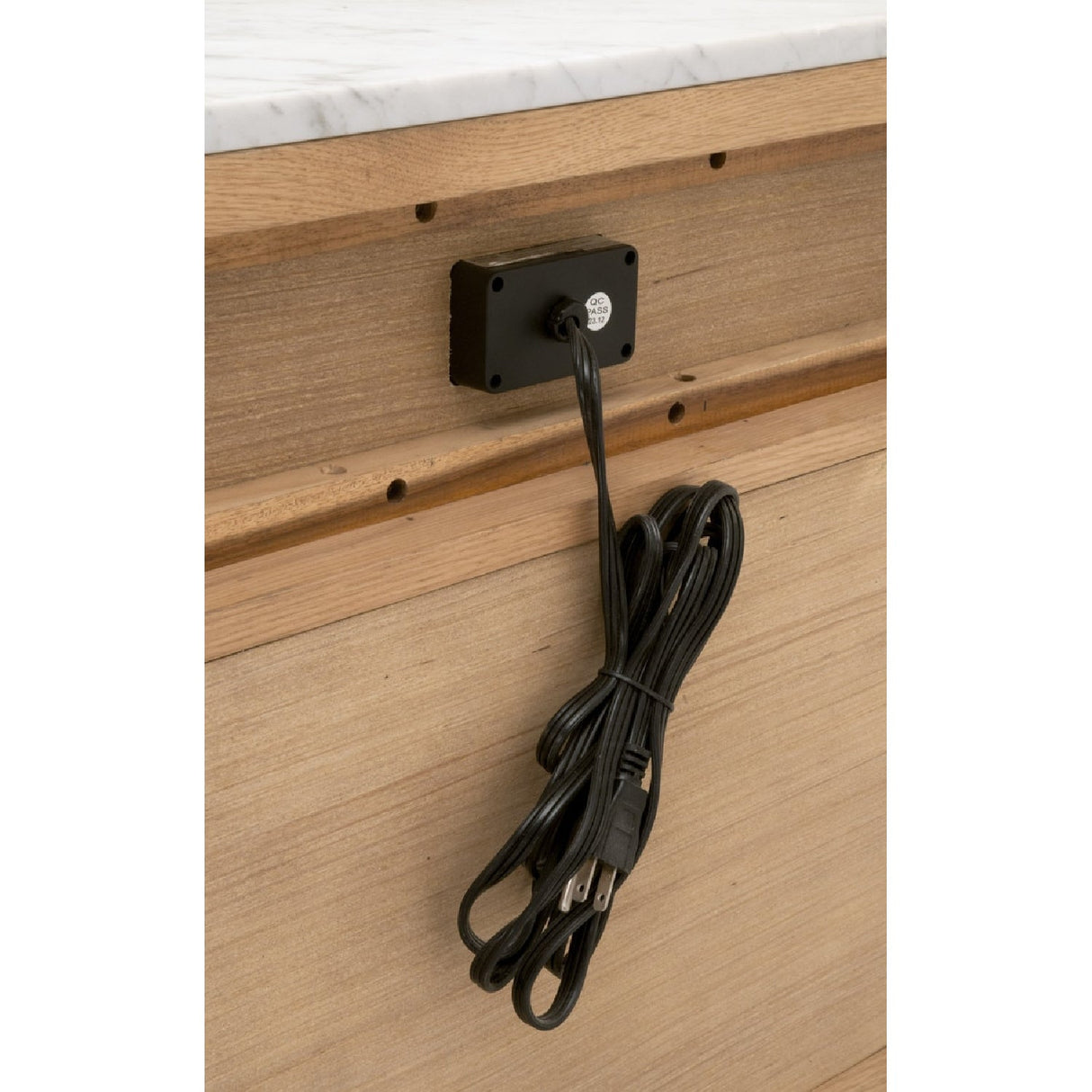 Marble Top Oak 2-Drawer Nightstand | Living Essentials Cambria – alternate view 28