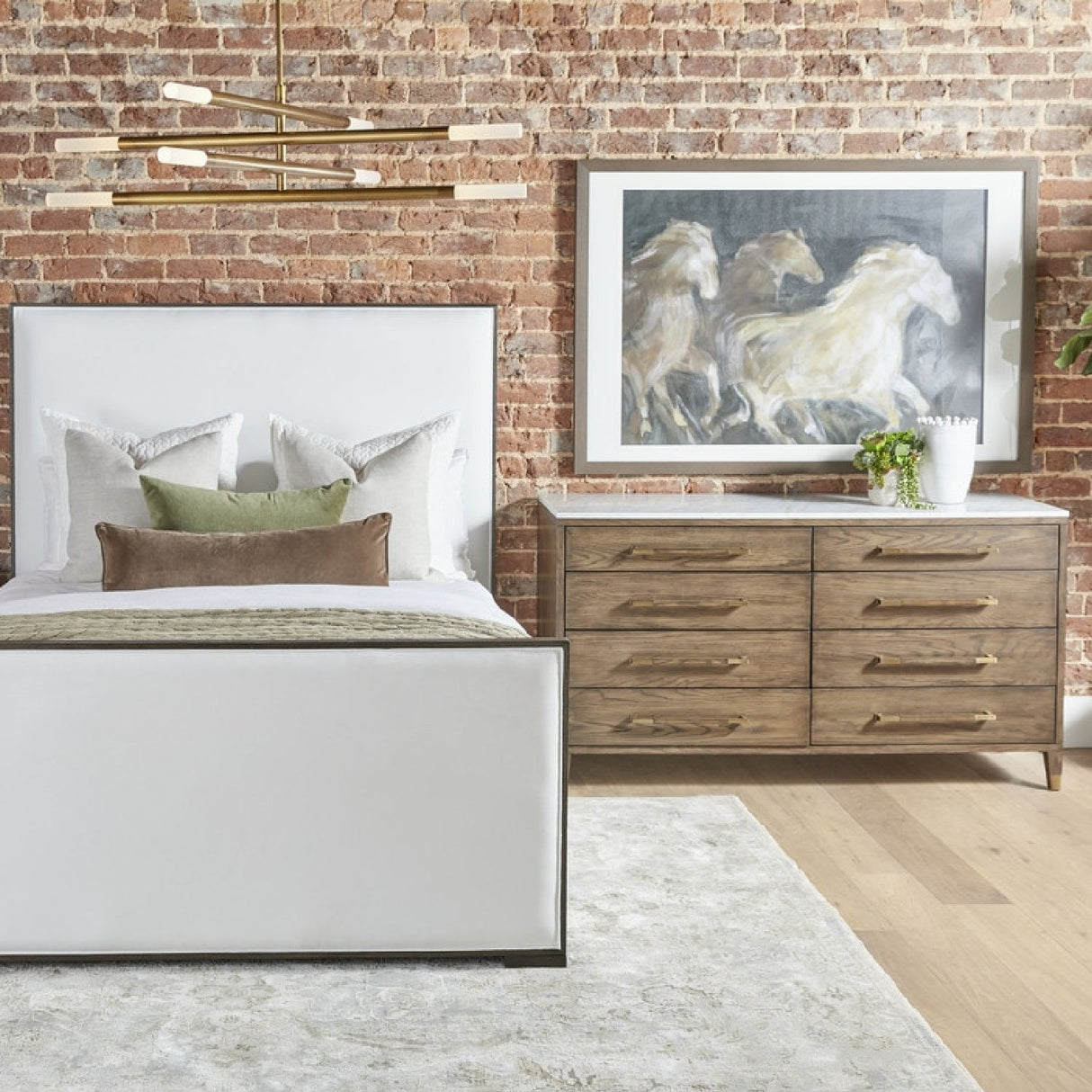 Modern European furniture - Brown Oak 8-Drawer Double Dresser - www.oroa.com