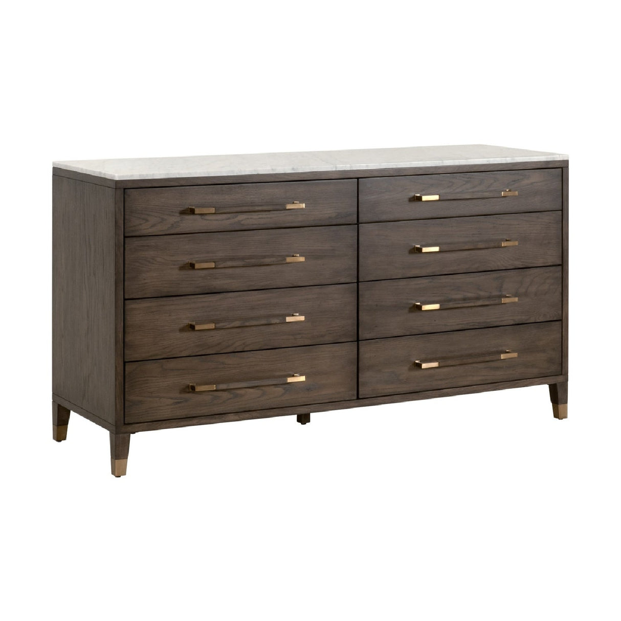 Modern European furniture - Brown Oak 8-Drawer Double Dresser - www.oroa.com
