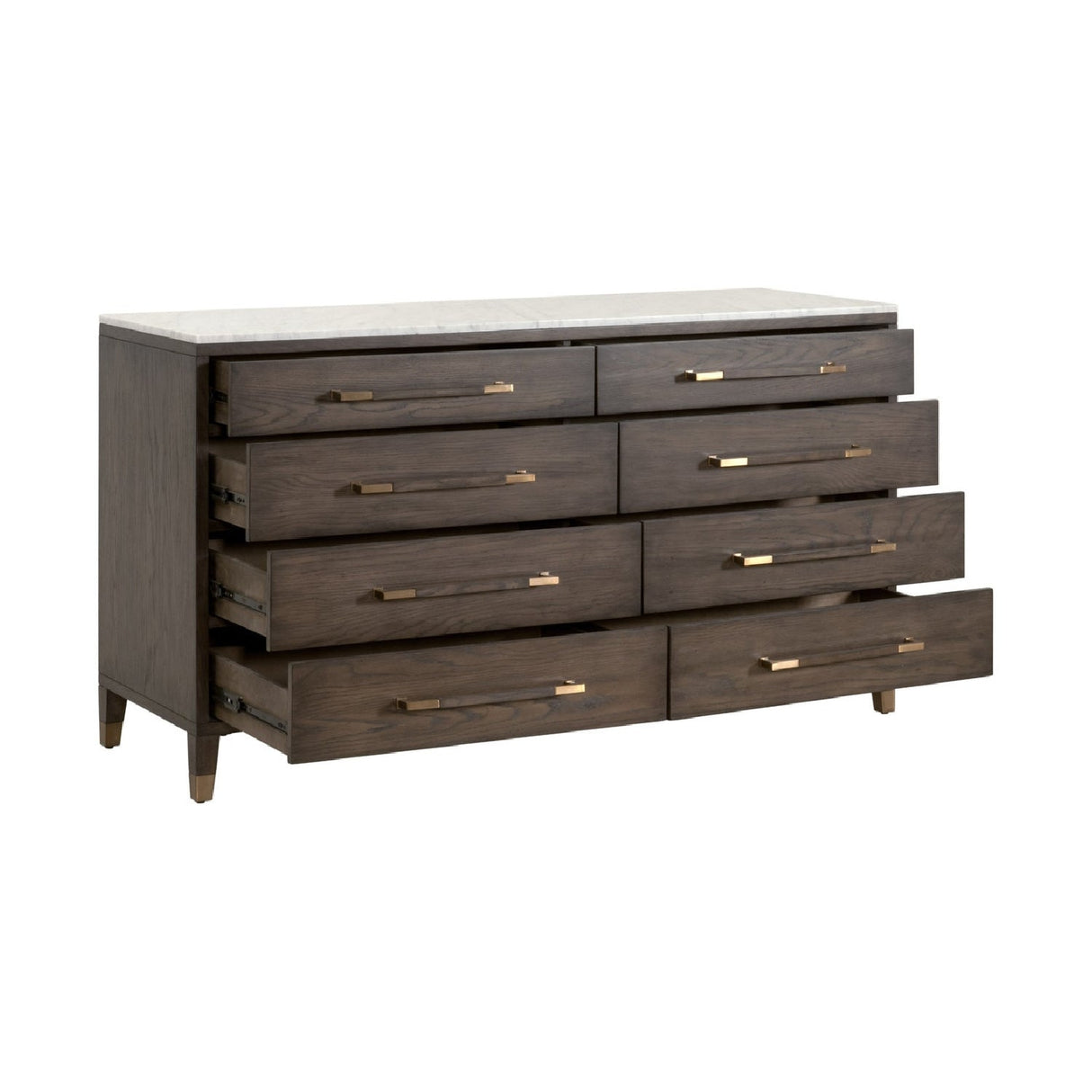 Modern European furniture - Brown Oak 8-Drawer Double Dresser - www.oroa.com