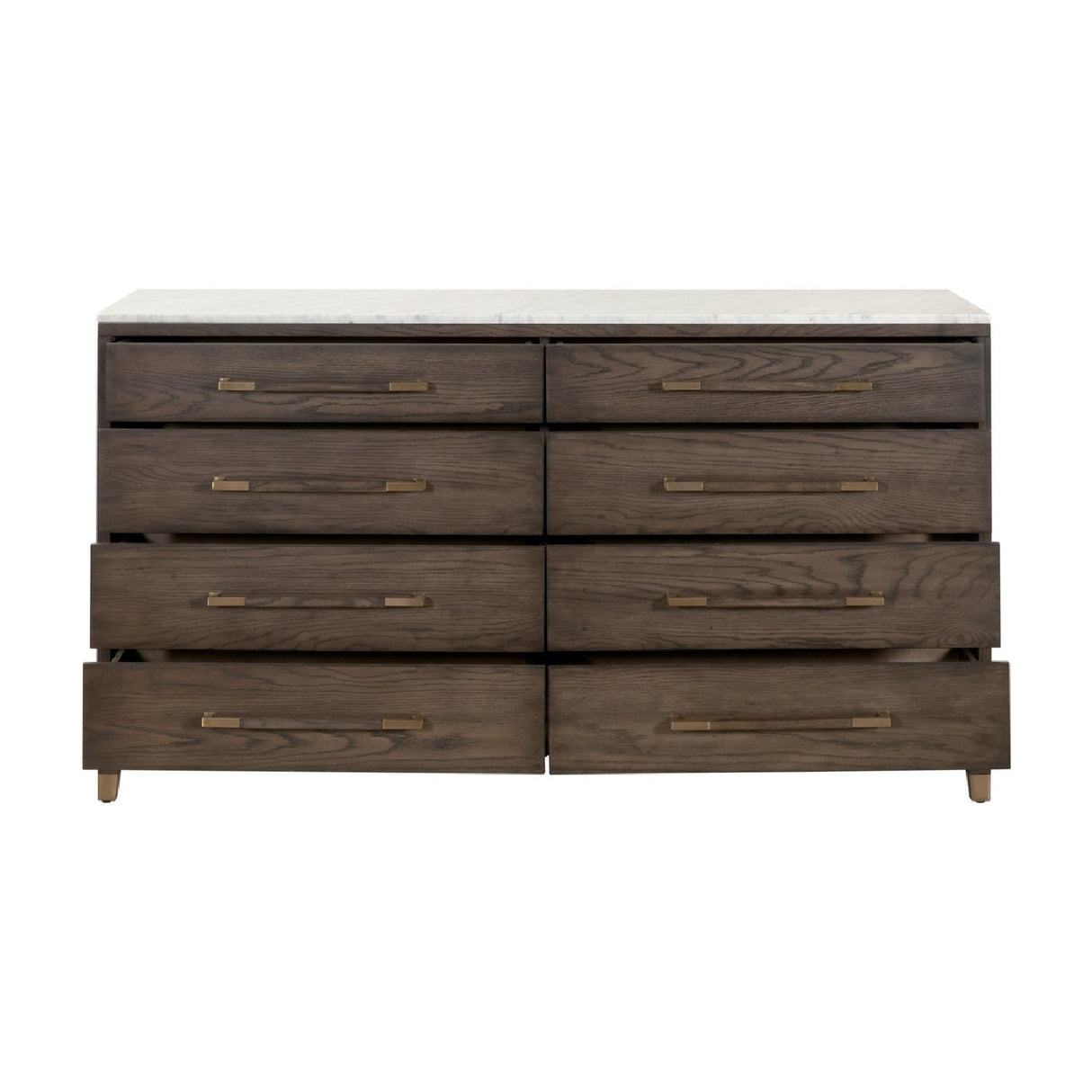 Modern European furniture - Brown Oak 8-Drawer Double Dresser - www.oroa.com