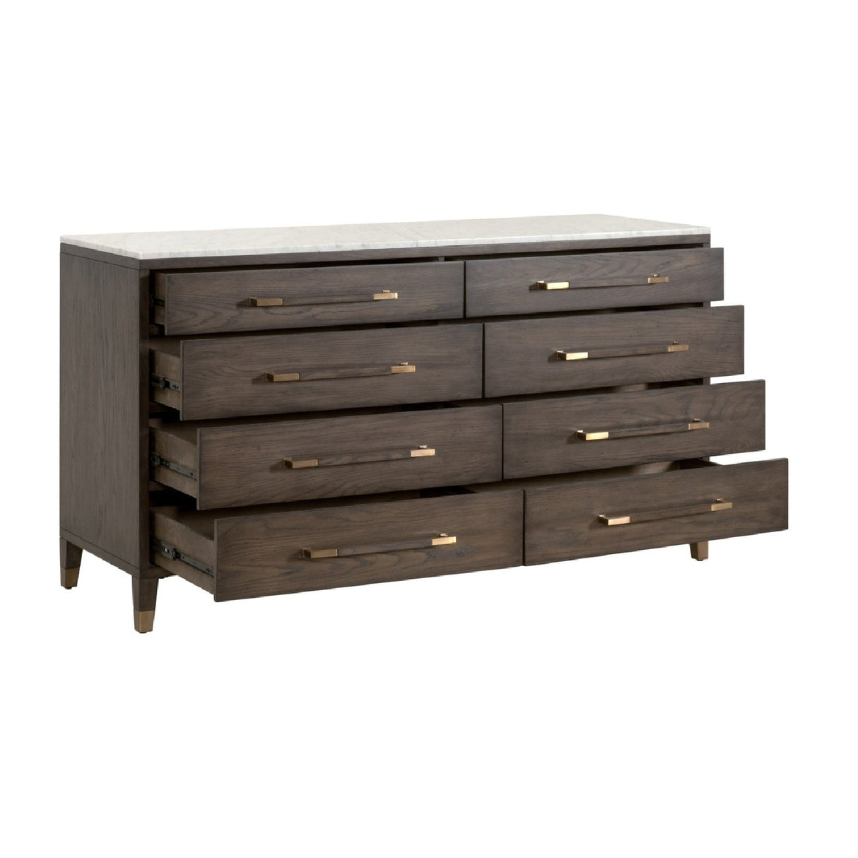 Modern European furniture - Brown Oak 8-Drawer Double Dresser - www.oroa.com