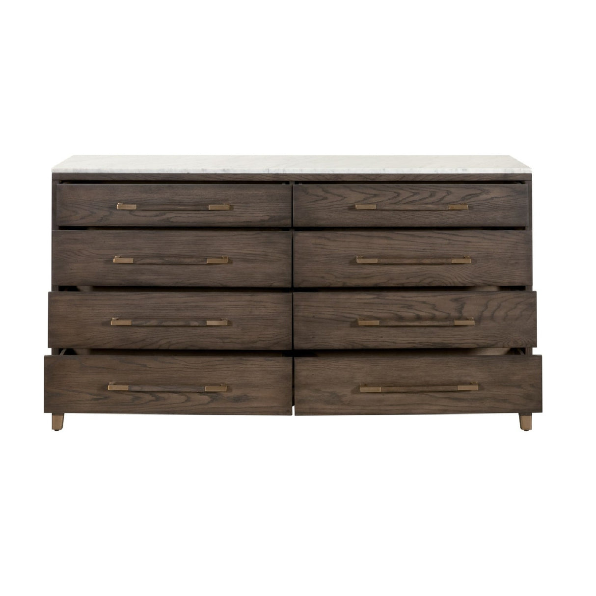 Modern European furniture - Brown Oak 8-Drawer Double Dresser - www.oroa.com