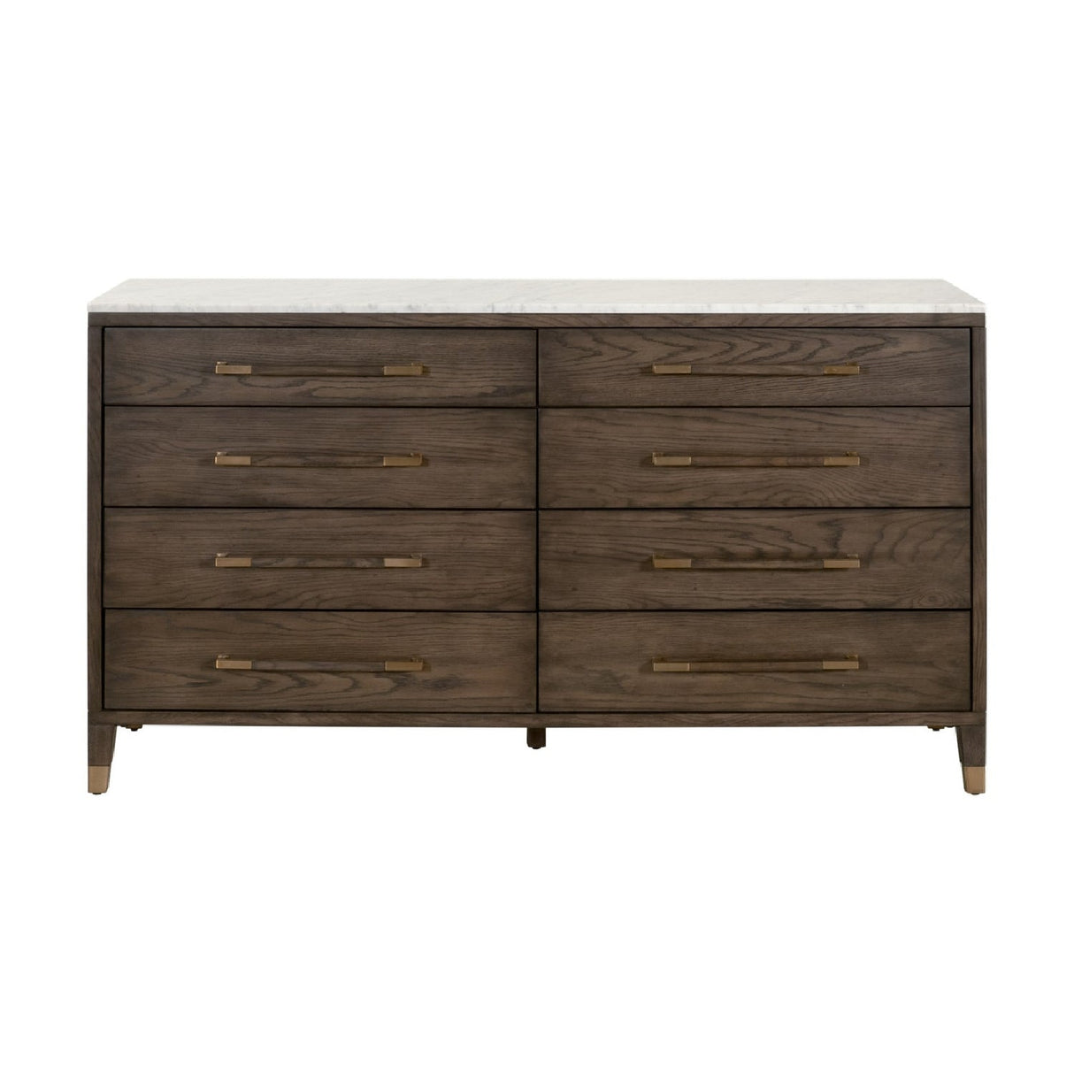 Modern European furniture - Brown Oak 8-Drawer Double Dresser - www.oroa.com