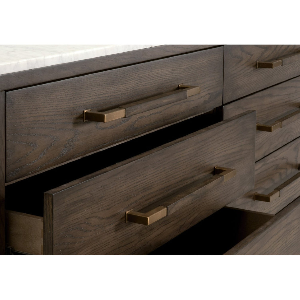 Modern European furniture - Brown Oak 8-Drawer Double Dresser - www.oroa.com