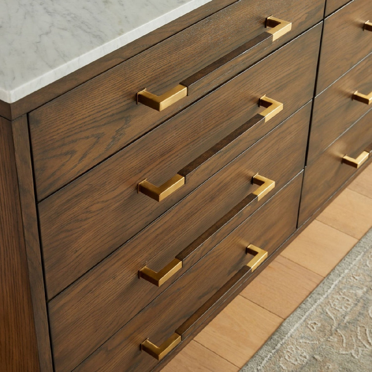 Modern European furniture - Brown Oak 8-Drawer Double Dresser - www.oroa.com