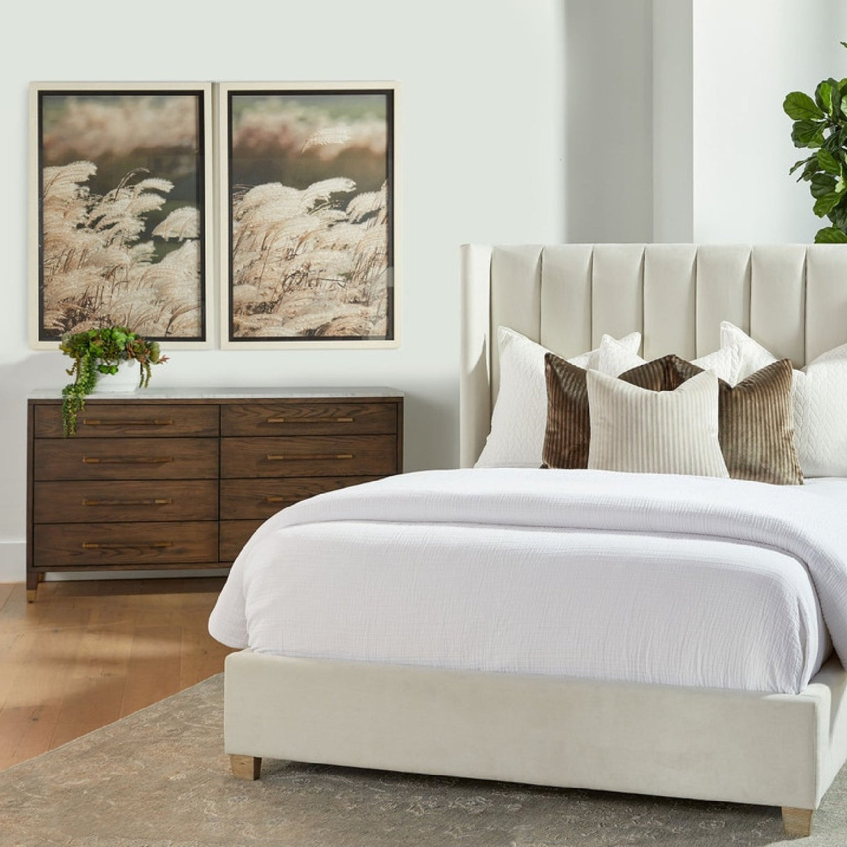 Modern European furniture - Brown Oak 8-Drawer Double Dresser - www.oroa.com