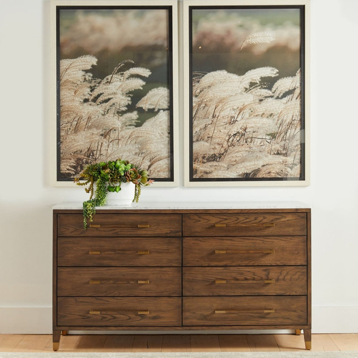 Modern European furniture - Brown Oak 8-Drawer Double Dresser - www.oroa.com