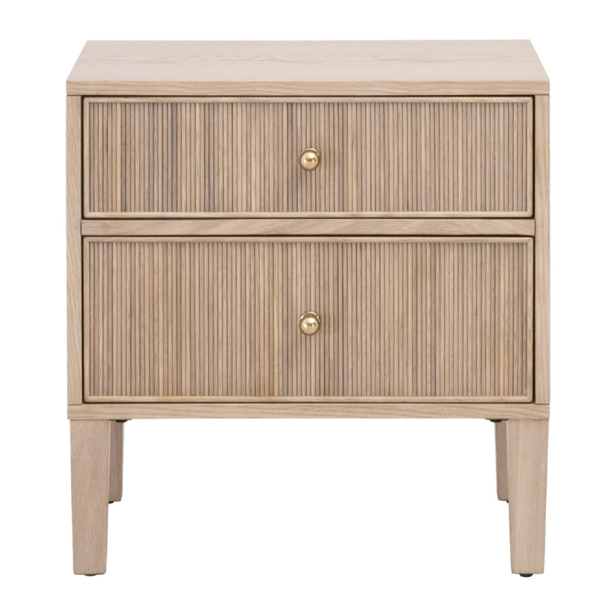 2-Drawer Oak Nightstand S | Living Essentials Highland – front view