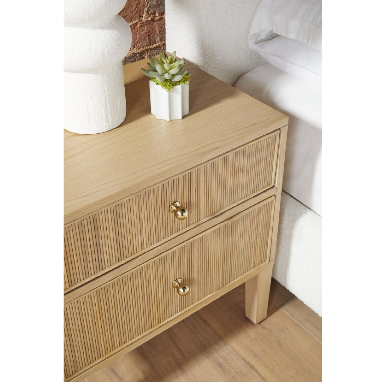 2-Drawer Oak Nightstand S | Living Essentials Highland – alternate view 14