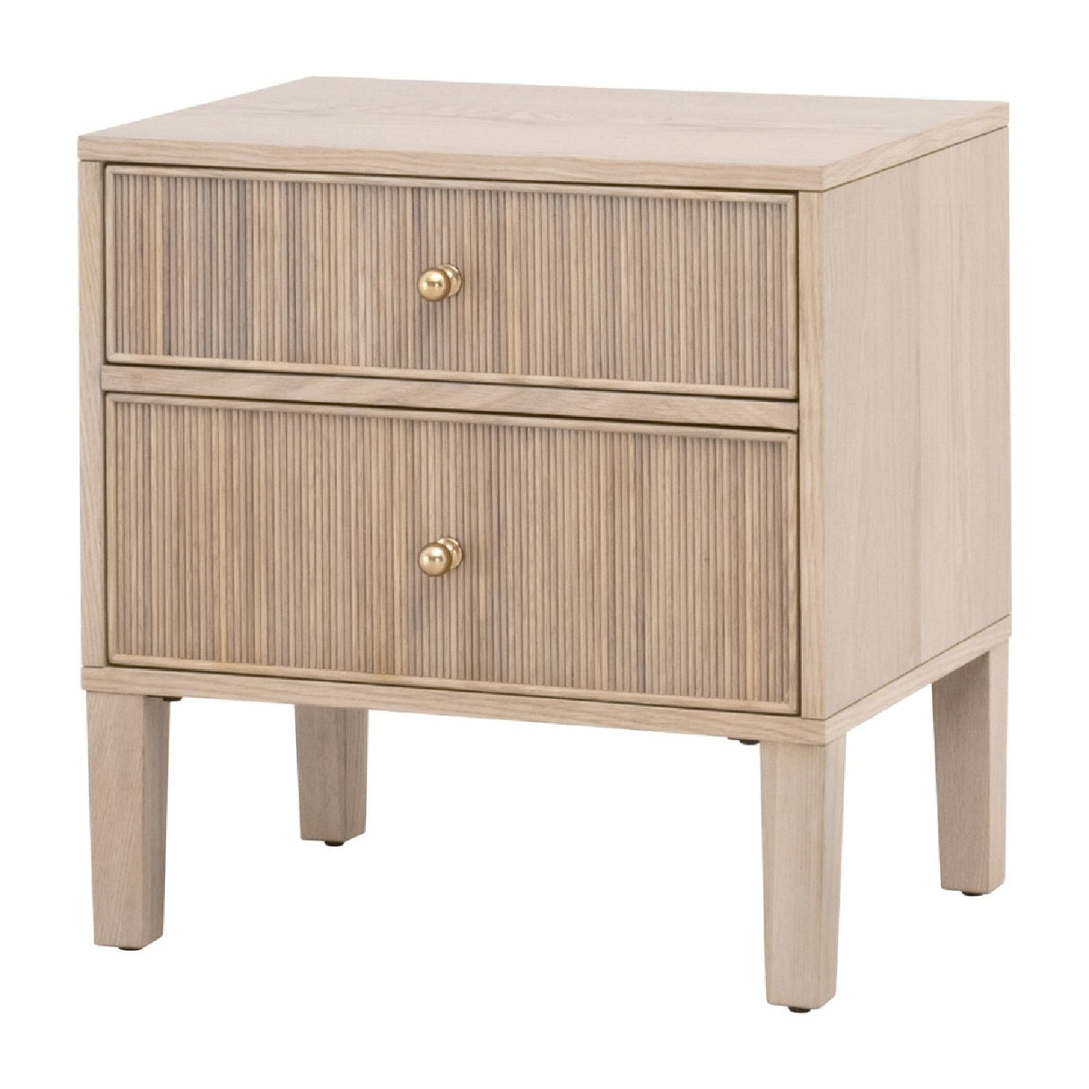 2-Drawer Oak Nightstand S | Living Essentials Highland – rear view