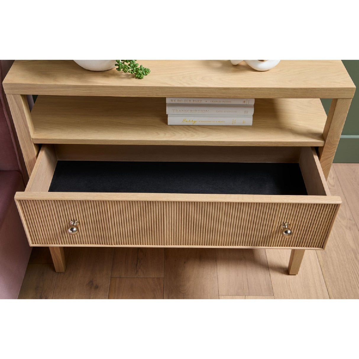 2-Drawer Oak Nightstand L | Living Essentials Highland – alternate view 13