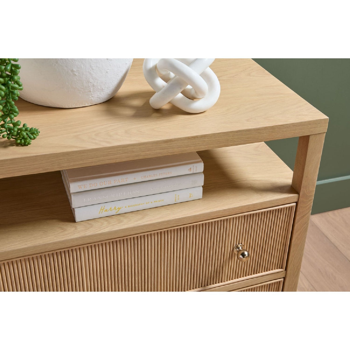 2-Drawer Oak Nightstand L | Living Essentials Highland – alternate view 14