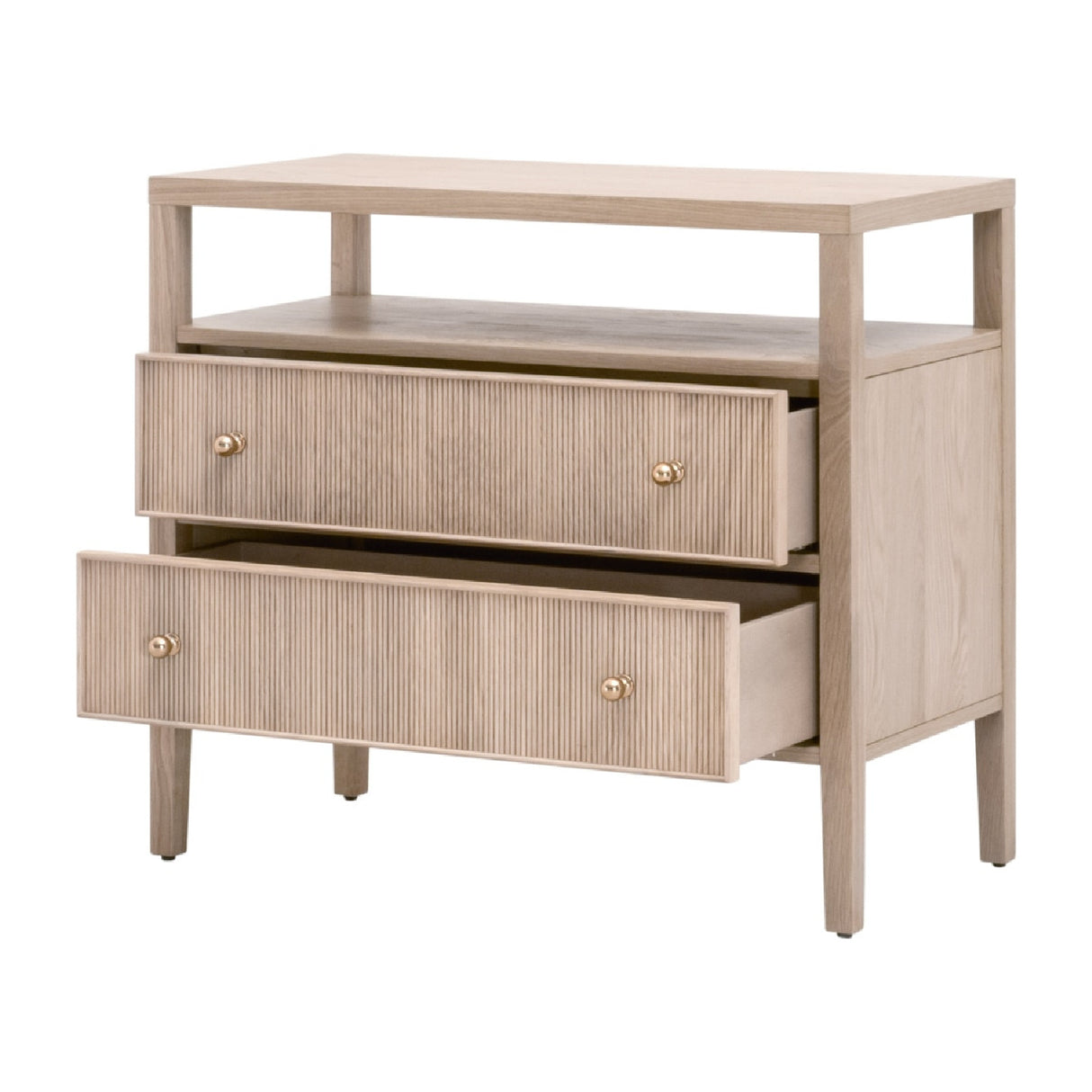 2-Drawer Oak Nightstand L | Oroa.com