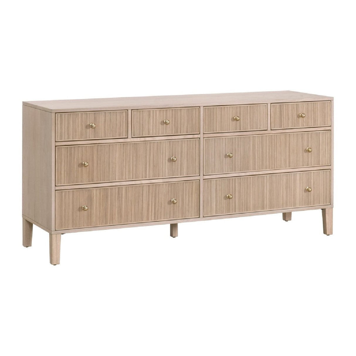 8-Drawer Oak Double Dresser | Living Essentials Highland – front view
