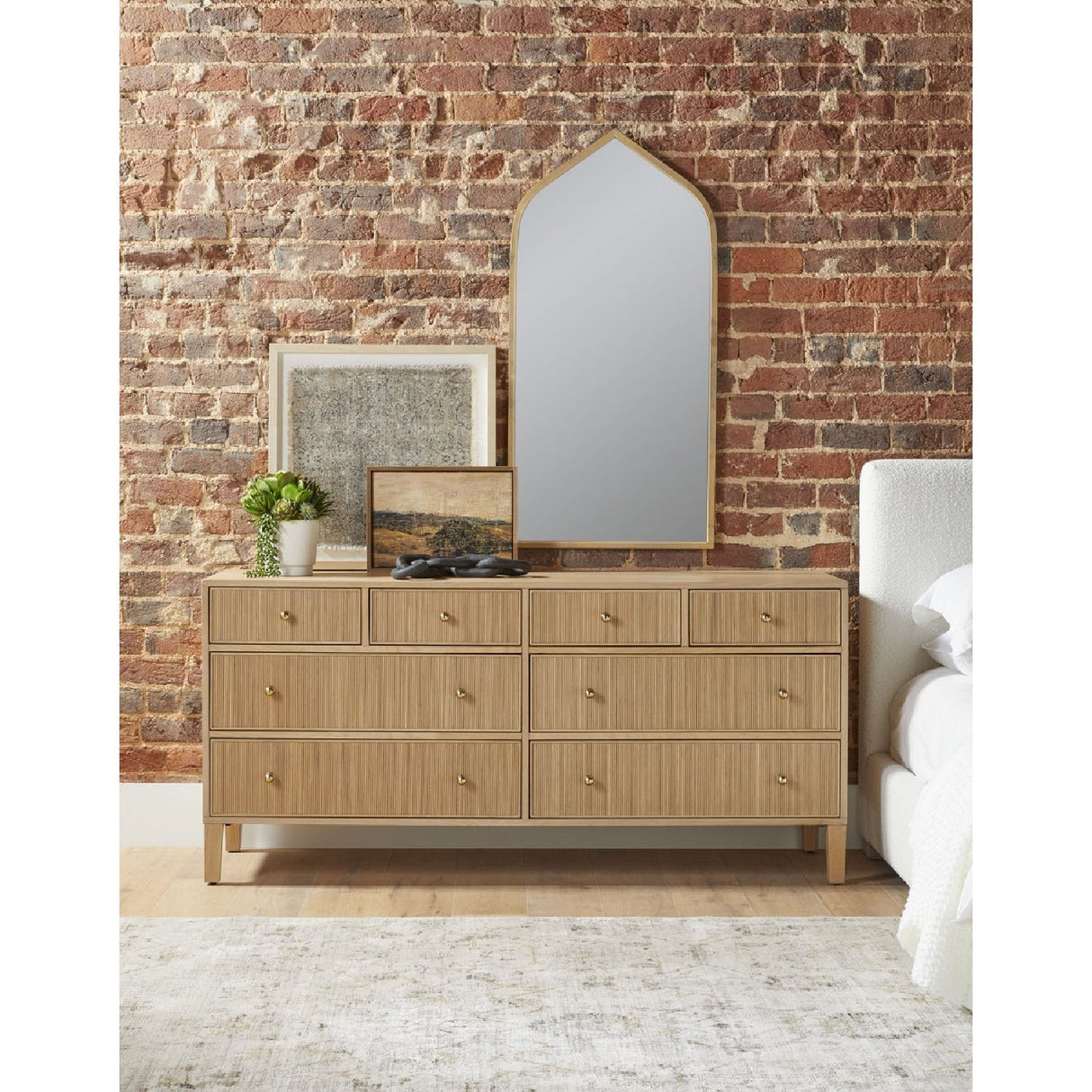 8-Drawer Oak Double Dresser | Living Essentials Highland – alternate view 12