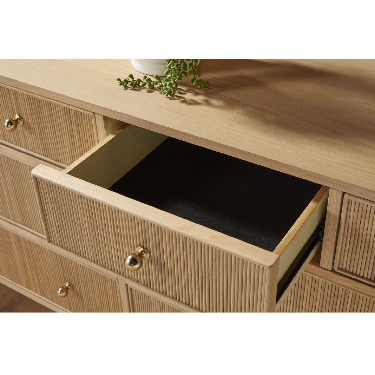 8-Drawer Oak Double Dresser | Living Essentials Highland – alternate view 16