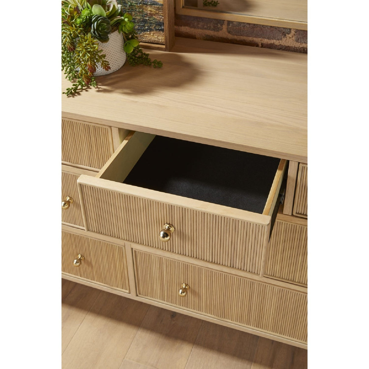 8-Drawer Oak Double Dresser | Living Essentials Highland – alternate view 8