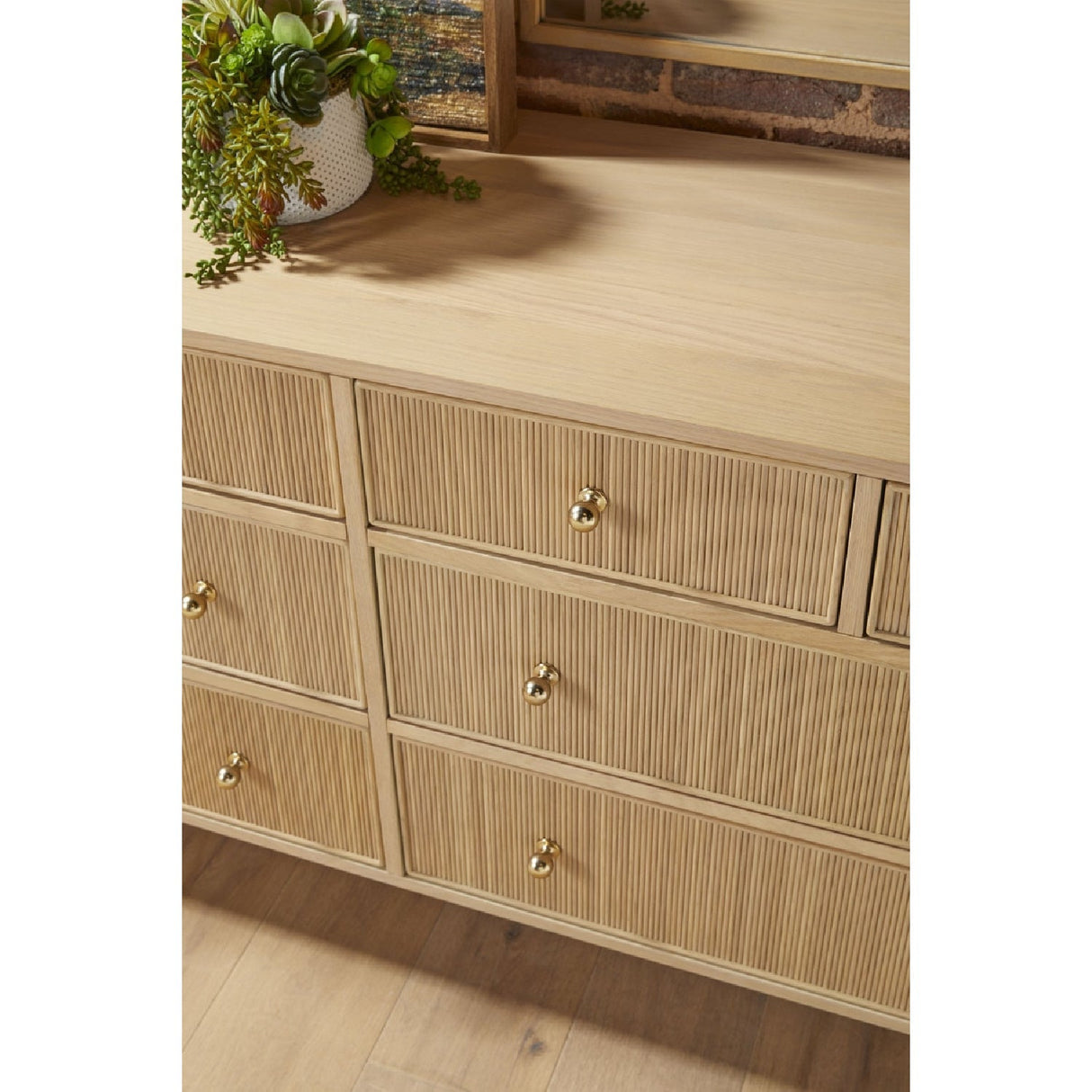 8-Drawer Oak Double Dresser | Living Essentials Highland – alternate view 9
