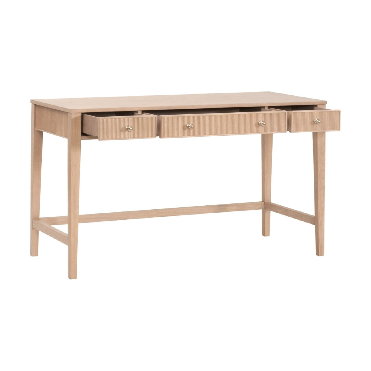 Modern European furniture - Natural Oak 3-Drawer Desk - www.oroa.com